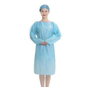 Latex Free Medical Isolation Gown , Cpe Plastic Gown Environment Friendly