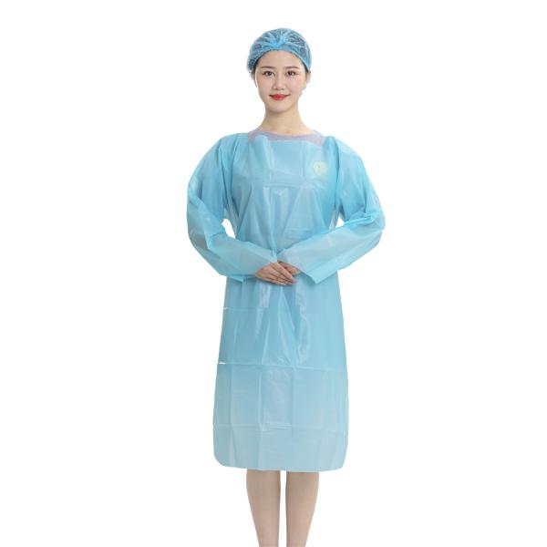 Buy Latex Free Medical Isolation Gown , Cpe Plastic Gown Environment Friendly at wholesale prices