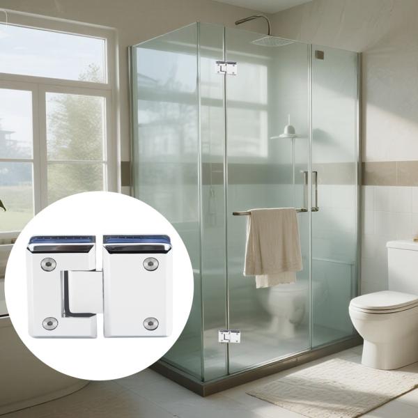 180 Degree Stainless Steel Shower Door Hinge for 8-12mm Glass