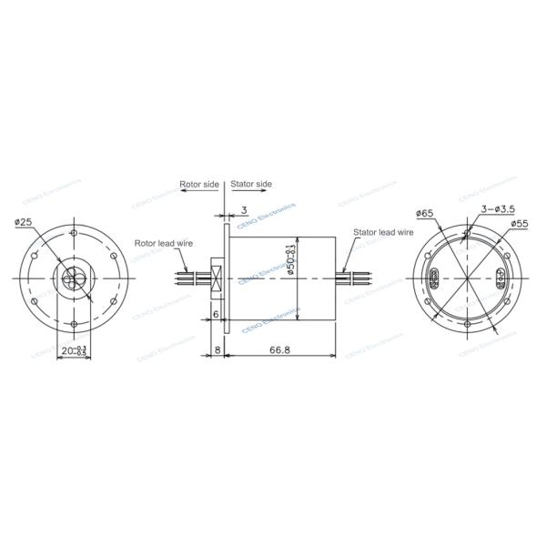 1000m Ethernet Signal Slip Ring Collector Low Temperature Conductive