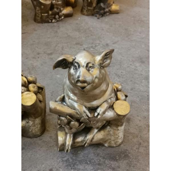 Holiday Gift Desk Copper Art Sculpture Decoration Cast Lucky Pig Brass Animal Sculptures
