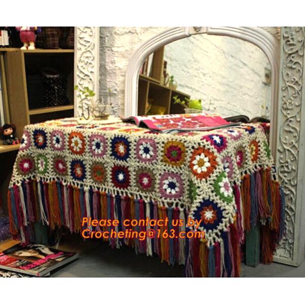 Buy America Countryside Nordic Hand-woven crochet hook Daisy cover blanket,knitted flower blan at wholesale prices