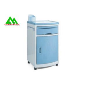 Steel Bedside Tables Hospital Ward Equipment , Bedside Cabinet On Wheels