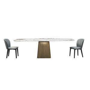 Luxury Rectangle Ceramic Marble Top Dining Table With 10 Chairs