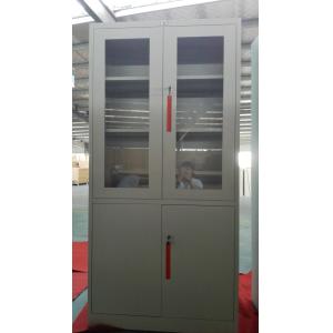 China Glaass and steel door steel cupboard for storage document,Knocked down structure,white color on sale