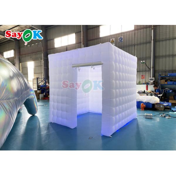 Wholesale White Inflatable LED Photo Booth Portable Inflatable Square Single Door Photo Booth