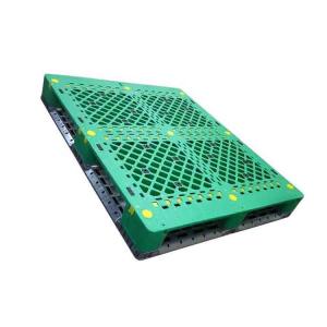Green Single Faced Industrial Plastic Pallets 48X40 Dynamic Load 1500Kg