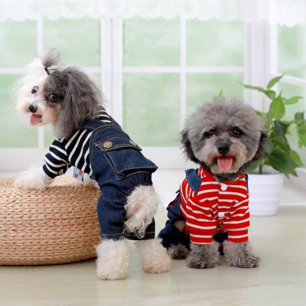 Buy Breathable Strap Jeans Stripe Dog Clothes at wholesale prices