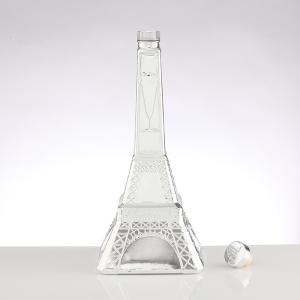 Hot Stamping Surface Handling Customize Sealing Type Eiffel Tower Glass Bottle