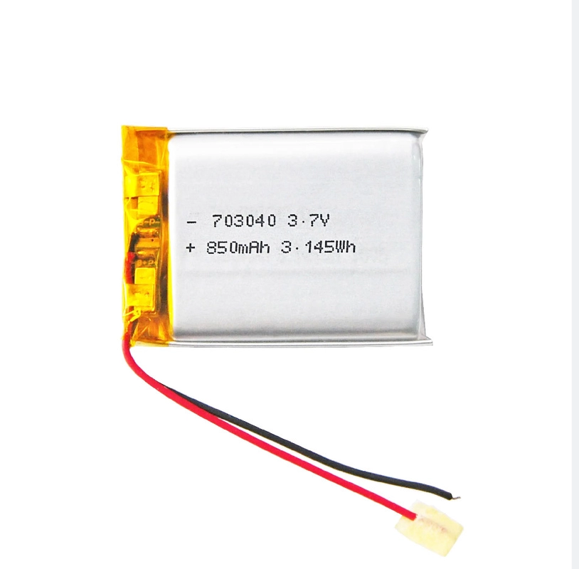 Rechargeable Lithium Polymer Battery 703040 3.7V 850 Mah Polymer Lithium Ion
