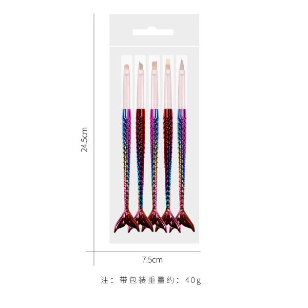 Professional 100% Kolinsky Mermaid Penholder Drawing Pen Set with Acrylic Nail Brush