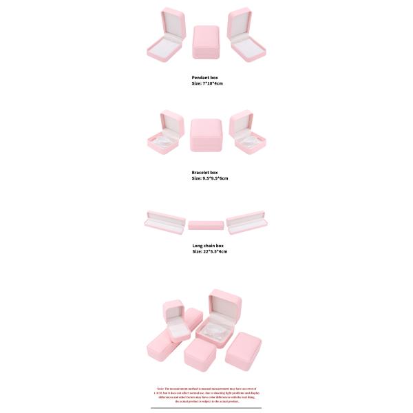 customizable logo jewellery box hign end handmade pink leather jewelry box packaging