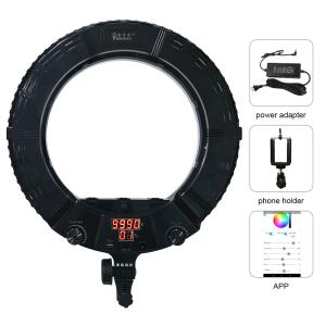 Pink Warm Selfie Ring Light Bluetooth 4800lux Blogger Ring Light