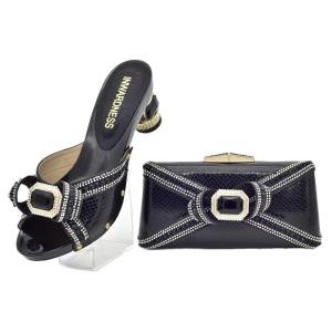 Quality 2023 Latest Italian Party Shoes and Bags Purse with Anti-slip Upper Material PU for sale