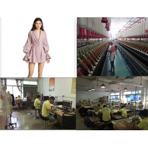 Stripe ballon sleeves V neck blazer mini dress