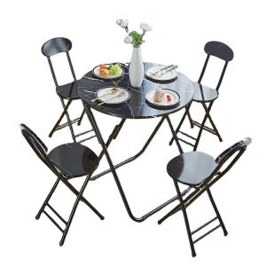 Quality Outdoor Camping Bistro Cafe Balcony Garden Patio Metal Wooden Round Portable Folding Table for Party for sale