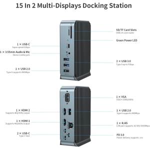 Quality Hdmi To Usb C Docking Station 100w Maximize Work Potential With Type-C Pd2.0 for sale