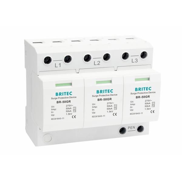 Buy 3 Pole Industrial Surge Protection Devices 3 Phase 150 Voltage Customized Logo at wholesale prices