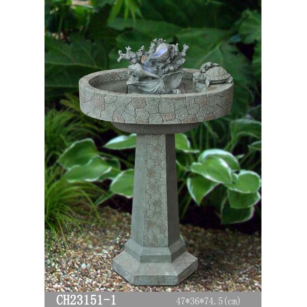Buy H 68CM Polyresin Solar Powered Water Feature With Lights at wholesale prices