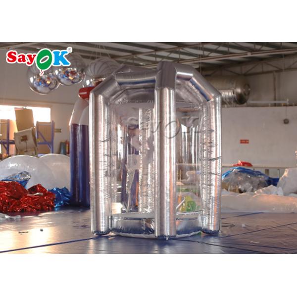 Gray Cube Inflatable Grab Money Machine With Air Blower For Commercial