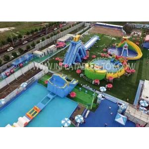 Outdoor Amusement Inflatable Water Park With Giant Swimming Slide