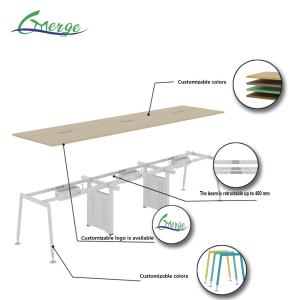 Industrial Design Style Office Conference Table with 25mm Table Top Thickness