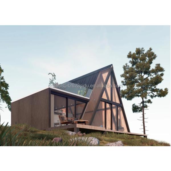 Triangle Shape Small Cabin A Frame House Kit For Living In Chinese Design Style With Customized Color
