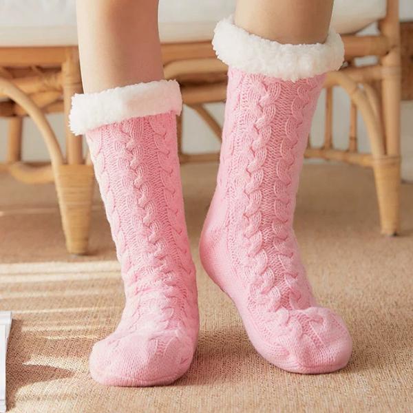 Breathable Winter Anti Slip Floor Socks Cozy Thick Fuzzy Socks With Grips