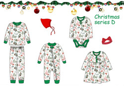 Customized children's Christmas pajamas wholesale Christmas homewear set baby