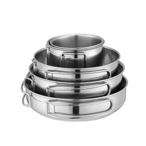 Lightweight Outdoor Cookware Set Nonstick For Family Hiking