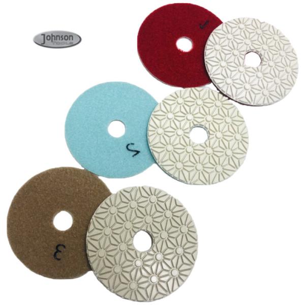 Buy 100mm 3 Step Diamond Granite Polishing Pads Various Grit at wholesale prices