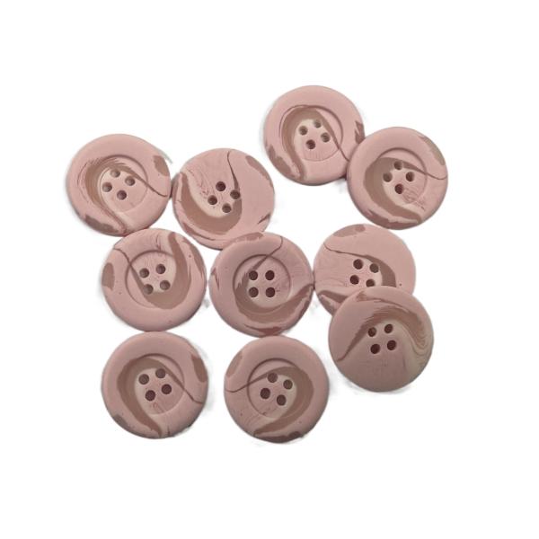3/4" 4 Hole Plastic Coat Buttons Pink Color Use For Women'S Coat Sweater