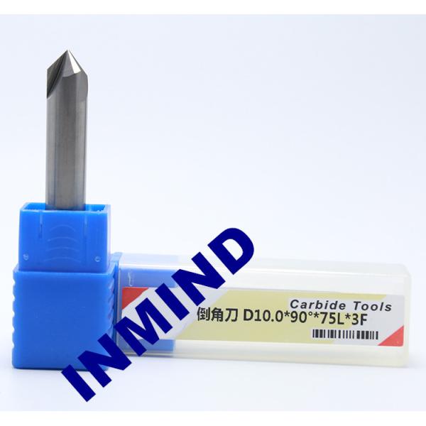 Carbide Chamfer Tool Milling Machine End Mills , 8mm Diameter 90 Degree Milling
