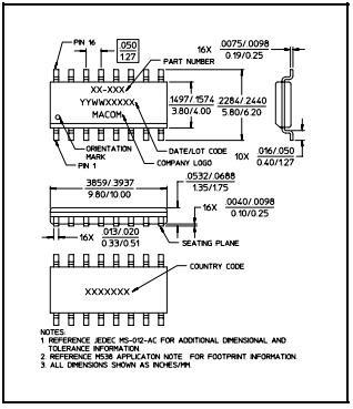 Digital Attenuator Integrated Circuit Chip 30dB, 4-Bit DC - 2.0 GHz AT-220