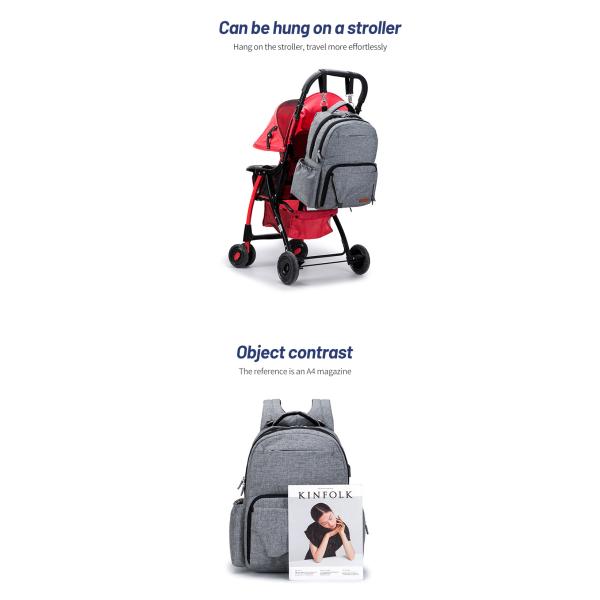 Maternity Diaper Bag Backpack With USB Interface 11.4*7.5*17.7inch
