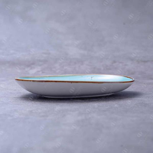 8.25" Porcelain Dessert Dinner Plate In Irregular Shape