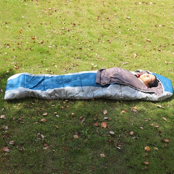 Buy Blue Lightweight Flannel Sleeping Bag Semi Rectangular Backpacking Sleeping Bag For Adults at wholesale prices