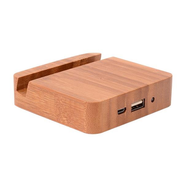 Buy 5200mAh Wooden Power Bank , Wireless Charging Bank With Holder Function at wholesale prices