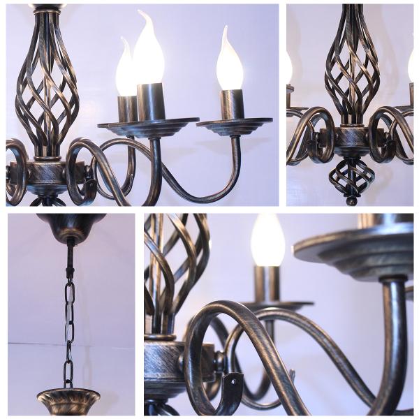 Black Wronght Iron Chandelier Living room Farmhouse Kitchen Frech Country Chandelier(WH-CI-132)