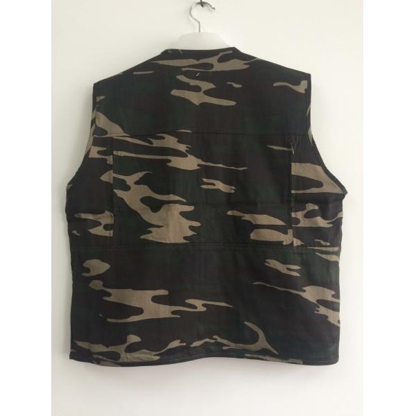 mens vest in T/C 65/35 fabric, camouflage, fishing vest, S-3XL