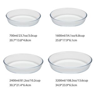Borosilicate Glass Baking Dish 800ml-3600ml with Vented Lid