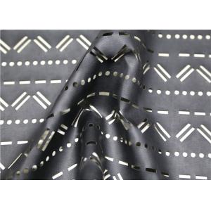 Perforated Black Leather Fabric Mustache Design , Punched Synthetic Leather