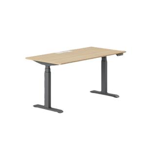 Long Brown Coffee Dual Motor Electric Desk with Height Adjustment and Memory