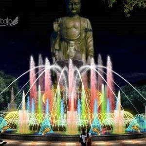 Hotel Large Water Jet Fountain Stone Garden Signal Control