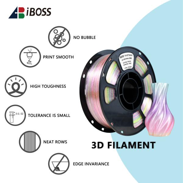 Iboss High Strength PLA+ Filament Glitter Rainow 3D Printing Filament ROHS Compliant