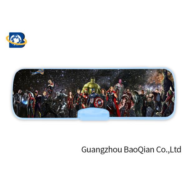 The Avenger Plastic Pencil Case 3D Effect , Lenticular Image Printing High Definition