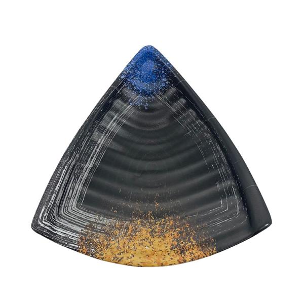 100% Matt Black Restaurant Dinner Japanese Melamine Sushi Plates Triangle 9.2"