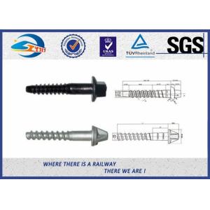 Black Oxide Railway Sleeper Screws / Rail Screw Spike AREMA / DIN571