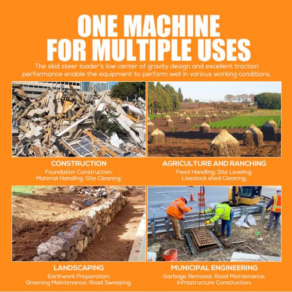 High Quality New Small Multifunction Mini Skid Steer Loader diesel Mini Wheel Skid Steer Loaders