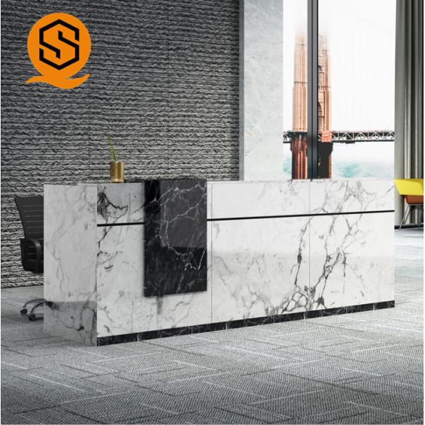 Buy Marble Solid Surface Hotel Reception Table Checkout Counter Beautiful Appearance at wholesale prices